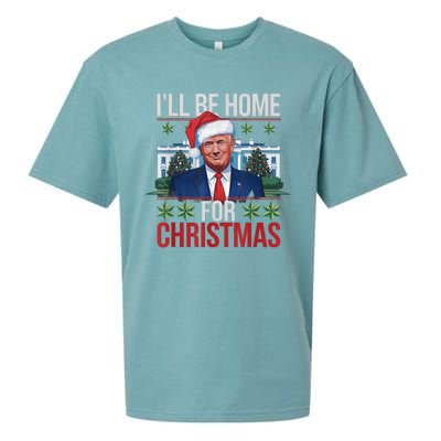 Ill Be Home For Christmas Funny Trump Ugly Christmas Sueded Cloud Jersey T-Shirt