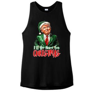 ILl Be Home For Christmas Xmas Trump Pajamas Holiday Santa Ladies PosiCharge Tri-Blend Wicking Tank