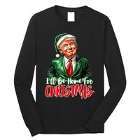 ILl Be Home For Christmas Xmas Trump Pajamas Holiday Santa Long Sleeve Shirt