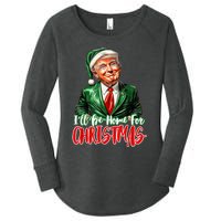 ILl Be Home For Christmas Xmas Trump Pajamas Holiday Santa Women's Perfect Tri Tunic Long Sleeve Shirt