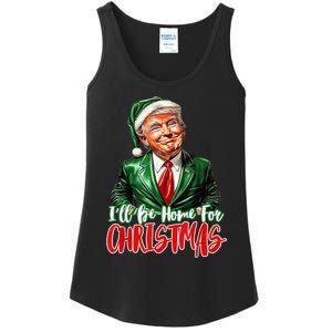 ILl Be Home For Christmas Xmas Trump Pajamas Holiday Santa Ladies Essential Tank