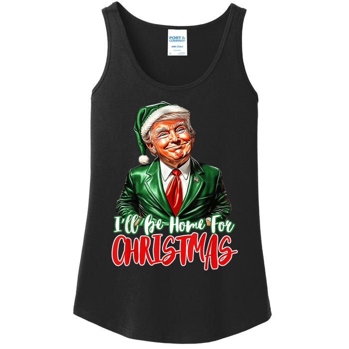 ILl Be Home For Christmas Xmas Trump Pajamas Holiday Santa Ladies Essential Tank