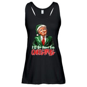 ILl Be Home For Christmas Xmas Trump Pajamas Holiday Santa Ladies Essential Flowy Tank