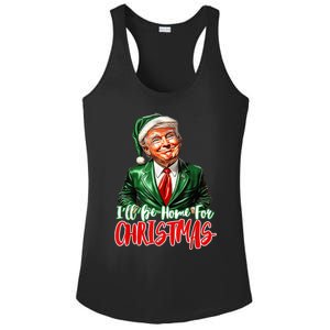 ILl Be Home For Christmas Xmas Trump Pajamas Holiday Santa Ladies PosiCharge Competitor Racerback Tank