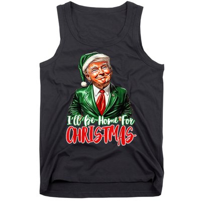 ILl Be Home For Christmas Xmas Trump Pajamas Holiday Santa Tank Top