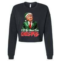 ILl Be Home For Christmas Xmas Trump Pajamas Holiday Santa Cropped Pullover Crew