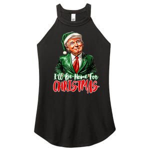 ILl Be Home For Christmas Xmas Trump Pajamas Holiday Santa Women's Perfect Tri Rocker Tank