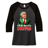 ILl Be Home For Christmas Xmas Trump Pajamas Holiday Santa Women's Tri-Blend 3/4-Sleeve Raglan Shirt