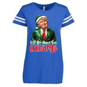 ILl Be Home For Christmas Xmas Trump Pajamas Holiday Santa Enza Ladies Jersey Football T-Shirt