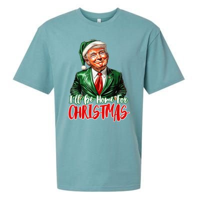 ILl Be Home For Christmas Xmas Trump Pajamas Holiday Santa Sueded Cloud Jersey T-Shirt