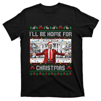 ILl Be Home For Christmas Ugly Sweaters Santa Trump Xmas Long Sleeve T-Shirt