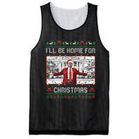 ILl Be Home For Christmas Ugly Sweaters Santa Trump Xmas Long Sleeve Mesh Reversible Basketball Jersey Tank