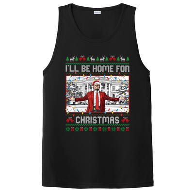 ILl Be Home For Christmas Ugly Sweaters Santa Trump Xmas Long Sleeve PosiCharge Competitor Tank