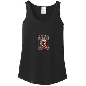 ILl Be Home For Christmas Funny Santa Trump Pajamas Ugly Ladies Essential Tank