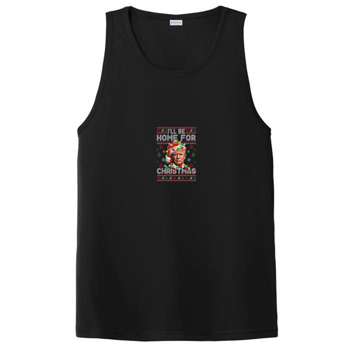 ILl Be Home For Christmas Funny Santa Trump Pajamas Ugly PosiCharge Competitor Tank