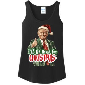 ILl Be Home For Christmas Funny Santa Claus Trump 2024 Ladies Essential Tank