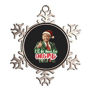 ILl Be Home For Christmas Funny Santa Claus Trump 2024 Metallic Star Ornament