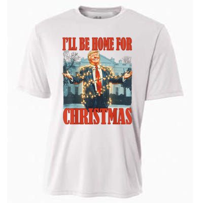 ILl Be Home For Christmas Santa Funny Trump Xmas Pajamas Cooling Performance Crew T-Shirt