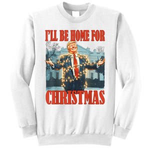 ILl Be Home For Christmas Santa Funny Trump Xmas Pajamas Sweatshirt