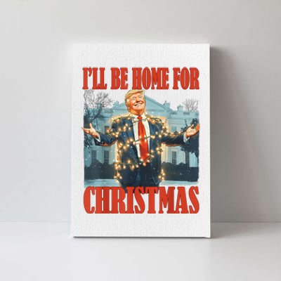 ILl Be Home For Christmas Santa Funny Trump Xmas Pajamas Canvas