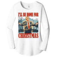 ILl Be Home For Christmas Santa Funny Trump Xmas Pajamas Women's Perfect Tri Tunic Long Sleeve Shirt