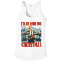 ILl Be Home For Christmas Santa Funny Trump Xmas Pajamas Ladies PosiCharge Competitor Racerback Tank