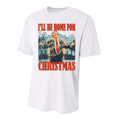 ILl Be Home For Christmas Santa Funny Trump Xmas Pajamas Performance Sprint T-Shirt