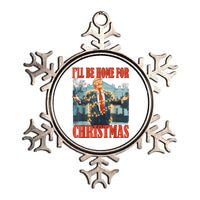 ILl Be Home For Christmas Santa Funny Trump Xmas Pajamas Metallic Star Ornament