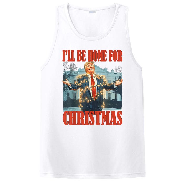 ILl Be Home For Christmas Santa Funny Trump Xmas Pajamas PosiCharge Competitor Tank