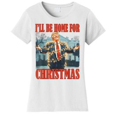 ILl Be Home For Christmas Santa Funny Trump Xmas Pajamas Women's T-Shirt