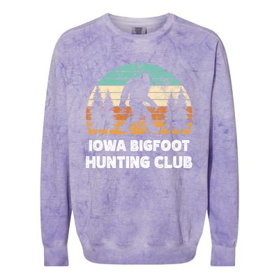 Iowa Bigfoot Hunting Club Sasquatch Fan Meaningful Gift Colorblast Crewneck Sweatshirt