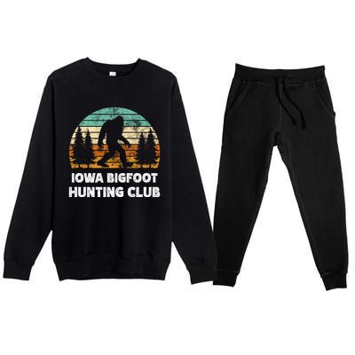 Iowa Bigfoot Hunting Club Sasquatch Fan Meaningful Gift Premium Crewneck Sweatsuit Set