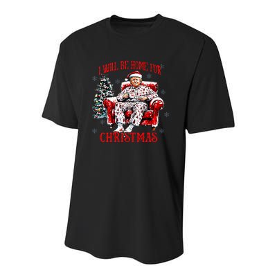 ILl Be Home For Christmas Santa Funny Trump Xmas Pajamas Youth Performance Sprint T-Shirt