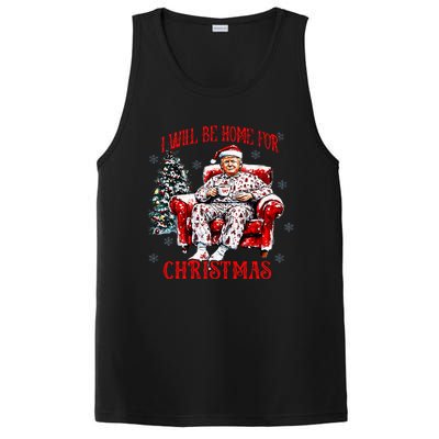 ILl Be Home For Christmas Santa Funny Trump Xmas Pajamas PosiCharge Competitor Tank