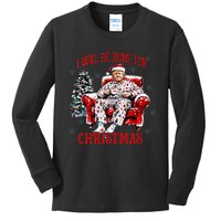 ILl Be Home For Christmas Santa Funny Trump Xmas Pajamas Kids Long Sleeve Shirt