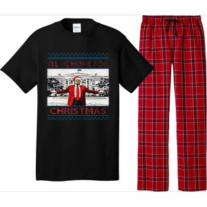 I’Ll Be Home For Christmas 2024 Santa Trump Xmas Pajama Set