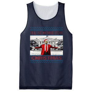 I’Ll Be Home For Christmas 2024 Santa Trump Xmas Mesh Reversible Basketball Jersey Tank