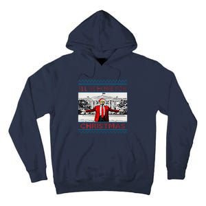 I’Ll Be Home For Christmas 2024 Santa Trump Xmas Tall Hoodie