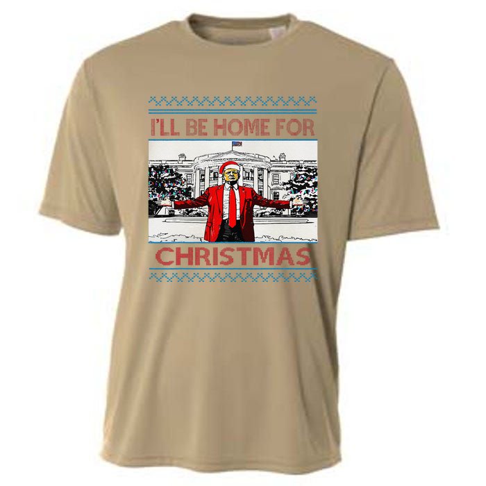 I’Ll Be Home For Christmas 2024 Santa Trump Xmas Cooling Performance Crew T-Shirt