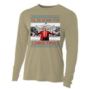 I’Ll Be Home For Christmas 2024 Santa Trump Xmas Cooling Performance Long Sleeve Crew