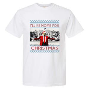 I’Ll Be Home For Christmas 2024 Santa Trump Xmas Garment-Dyed Heavyweight T-Shirt