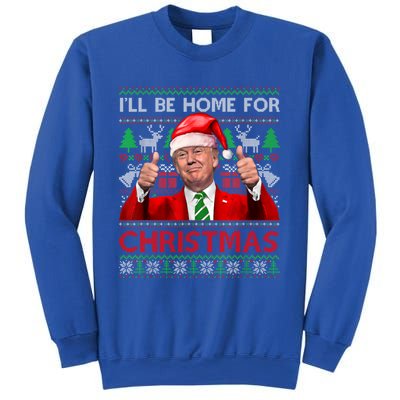 ILl Be Home For Christmas Santa Trump Xmas Pajamas Funny Gift Sweatshirt