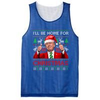 ILl Be Home For Christmas Santa Trump Xmas Pajamas Funny Gift Mesh Reversible Basketball Jersey Tank