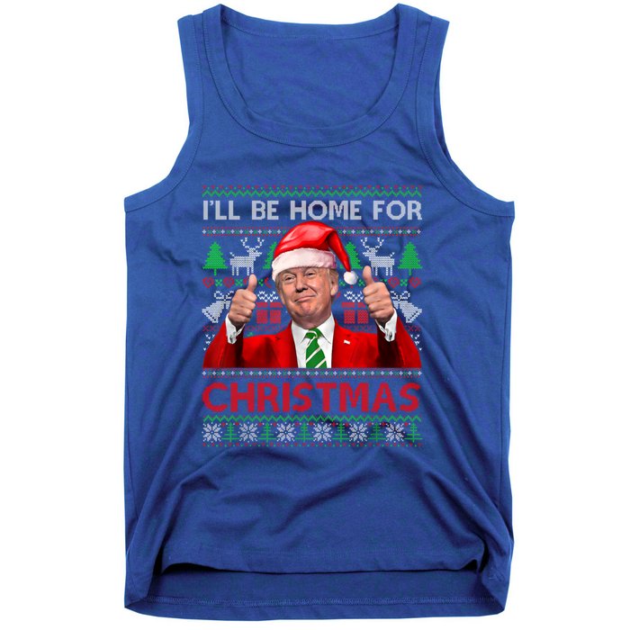 ILl Be Home For Christmas Santa Trump Xmas Pajamas Funny Gift Tank Top