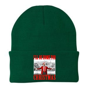 ILl Be Home For Christmas Santa Funny Trump Xmas Pajamas Knit Cap Winter Beanie