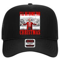 ILl Be Home For Christmas Santa Funny Trump Xmas Pajamas High Crown Mesh Back Trucker Hat