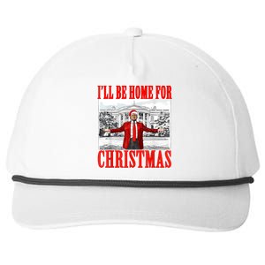 ILl Be Home For Christmas Santa Funny Trump Xmas Pajamas Snapback Five-Panel Rope Hat