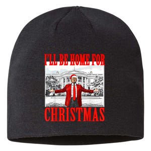 ILl Be Home For Christmas Santa Funny Trump Xmas Pajamas Sustainable Beanie