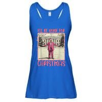 ILl Be Home For Christmas Santa Trump Xmas Pajamas Funny Gift Ladies Essential Flowy Tank