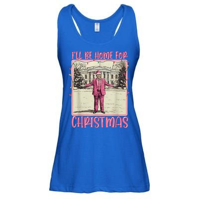 ILl Be Home For Christmas Santa Trump Xmas Pajamas Funny Gift Ladies Essential Flowy Tank